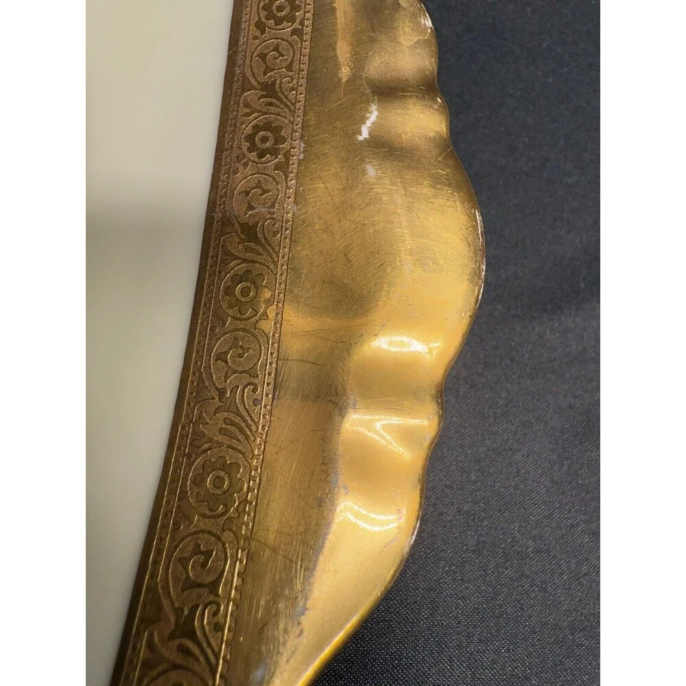 Heinrich & CO Selb Bavaria 16.5” X 11” X 1.25” Oval/octagon Platter Gold Gilding
